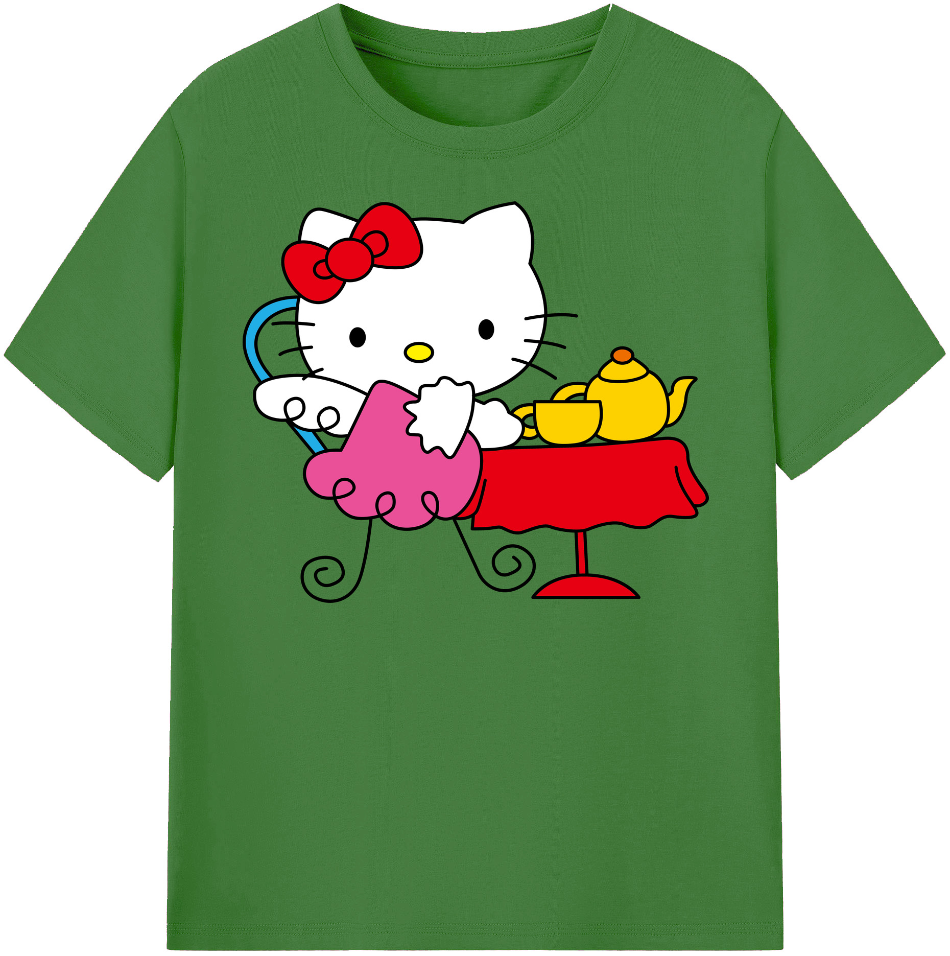 （画像用） Hello Kitty ハローキティ レディースカジュアルプリントTシャツ（綿100％）